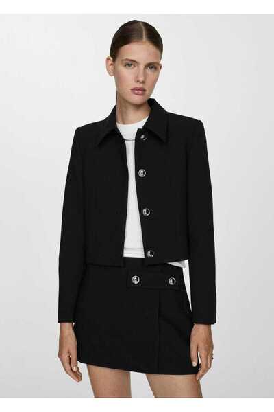 Buttoned Cropped Jacket