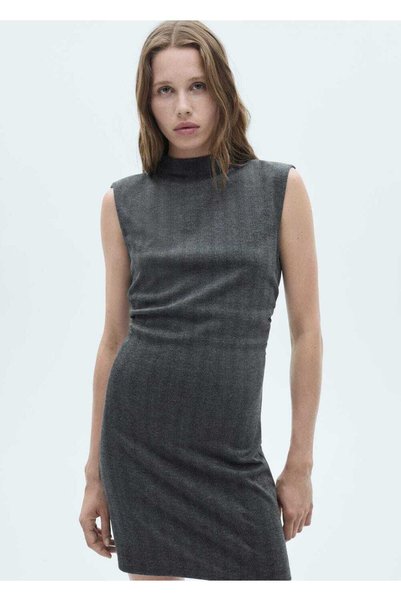 Herringbone Woven Dress