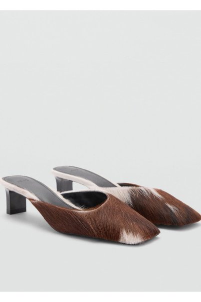 Open Back Leather High Heels