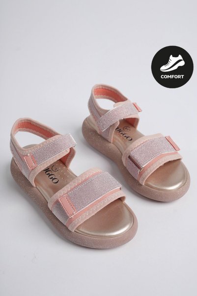 Daily Orthopedic Light Sole Glitter and Velcro Girls' Sandals