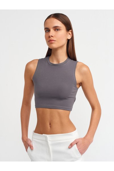 30125 Crop Top-Smoked
