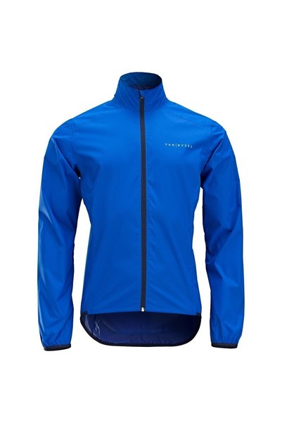 Triban Men's Long Sleeve Road Cycling Raincoat - Blue