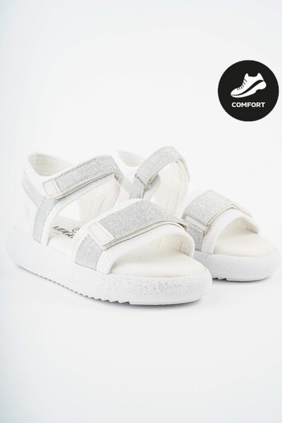Daily Orthopedic Light Sole Glitter and Velcro Girls' Sandals