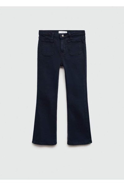 Flared Leg Pocket Jean Trousers