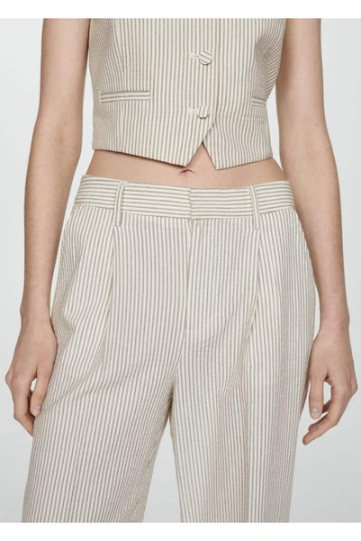 Straight striped trousers