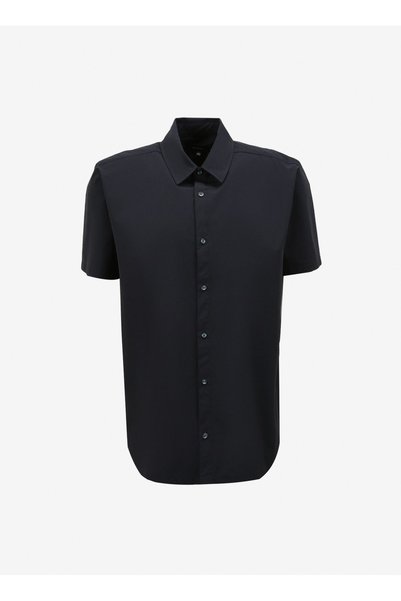 Navy Blue Men's Short Sleeve Shirt F4Sm-Gml 0133
