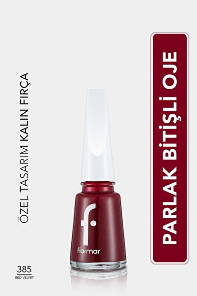 Класичен лак за нокти со висок сјај и пигментација - Nail Enamel- 385 Red Velvet New- 8682536035965