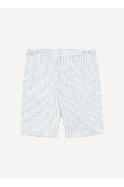 Ecru Men's Basic Striped Bermuda Shorts F4sm-sht 0737