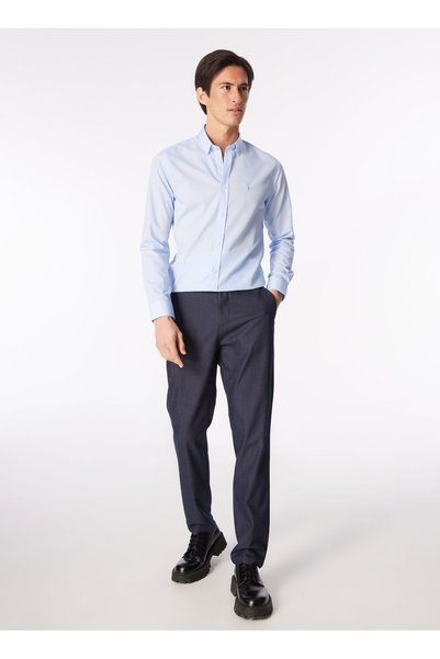 Blue Men's Bottom Britli Slim Fit Shirt F4Sm-Gml 0904