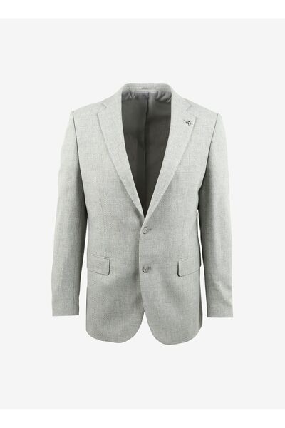 Basic Gray Melange Men's Plain Jacket F3Wm-Ckt175