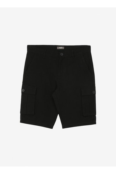 Normal Waist Black Men's Cargo Shorts Spbf4Sm-Sht5085