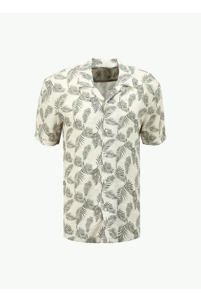 Khaki Men's Apaş Basic Printed Shirt F4Sm-Gml 0397