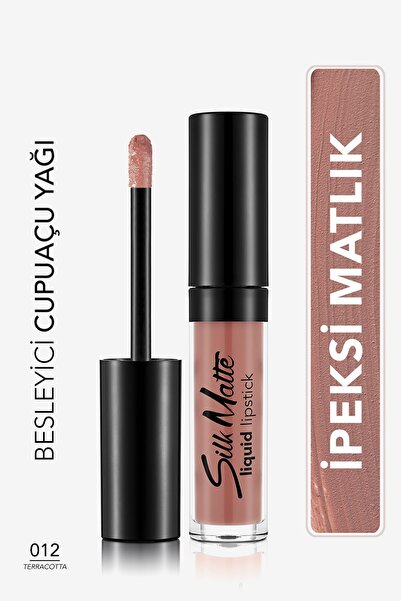 Течен мат кармин со кадифена текстура - Silk Matte Liquid Lipstick - 012 TERRACOTTA - 8690604505395