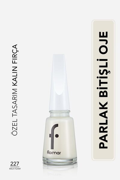 Класичен лак за нокти со висок сјај и висока пигментација - Nail Enamel- 227 Mılk Foam New- 8682536035798