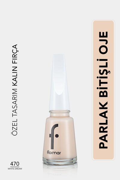 Лак за нокти со висока пигментација и сјаен финиш Fne-470 White Dream