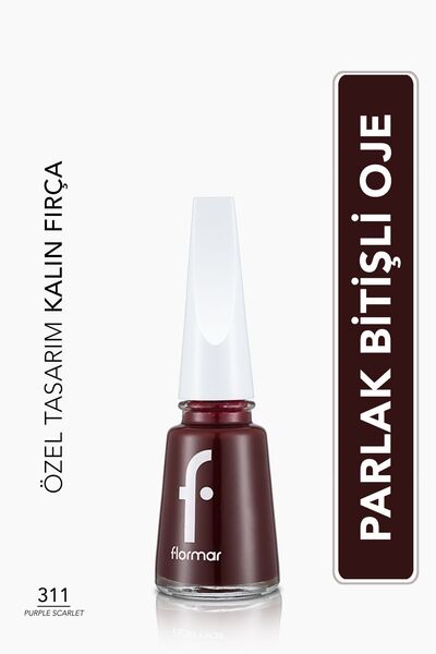 Класичен лак за нокти со висок пигмент и сјаен финиш - Nail Enamel- 311 Purple Scarlet New- 8682536035866