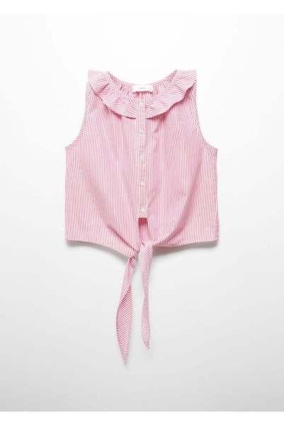 Striped belted blouse