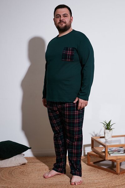 Cotton Regular Fit Plus Size Pajama Set Men's Pajama Set6572001B