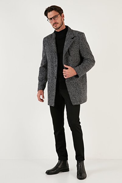 Машко копчесто пегаво Slim Fit волнено палто 5840099N