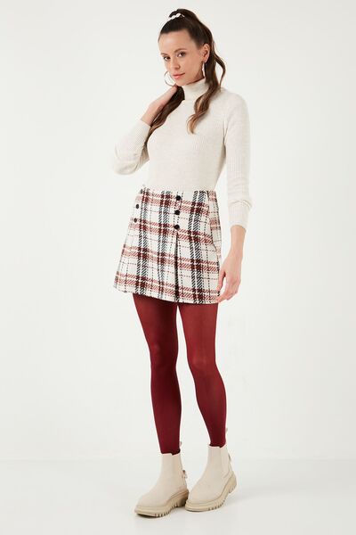 Regular Fit Winter Tweed Mini Shorts Skirt Shorts Skirt 611Et0020