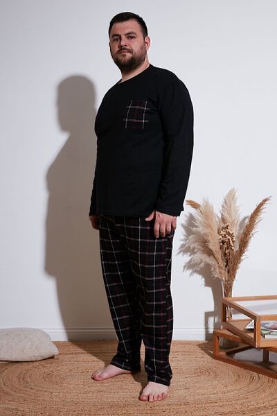 Cotton Regular Fit Plus Size Pajama Set Men's Pajama Set6572001B