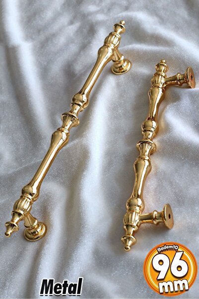 Şehzade (96 MM - 9.6 CM) златна метална рачка за мебел кујнска фиока плакар врата