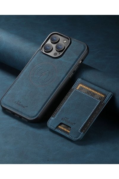 Leather Magsafe Case with Stand and Wallet with iPhone 13 Compatible Lens Gift