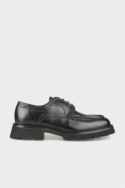 Black Leather Men's Casual Shoes