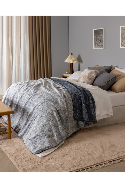 Nord Double Sherpa Blanket - Indigo