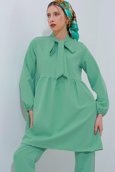 Women's Mint Knitted Trousers Tunic Top and Bottom Set 6654