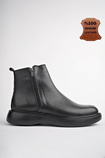 Brandon Genuine Leather Double Zipper Guaranteed Men's Winter Chelsea Boots