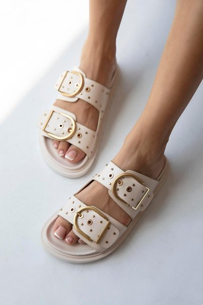 Pella Women's Drop Detail Daily Comfort Slippers Beige