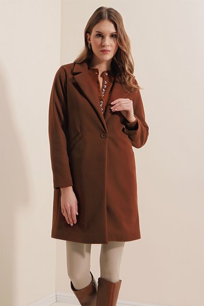9085 Kaşe Coat - D.kahve