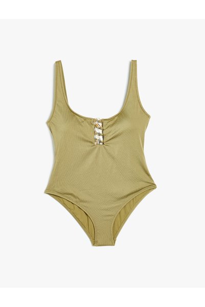X Şahika Ercümen - Cutout Detailed Swimsuit with Thick Straps