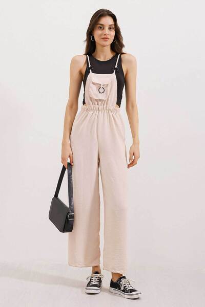 7023 Strappy Gardener Jumpsuit - Beige