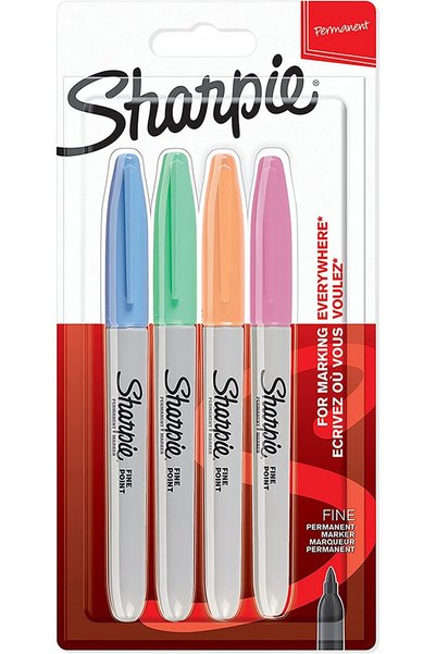 Fine 4-Piece Round Tip Permanent Marker Pastel Colors Set / 2065402