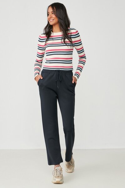 Wide Leg Flared Sweatpants 804 Navy Blue