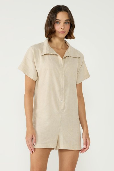 9149 Model Beige Color Women's Oversize Muslim Jumpsuit