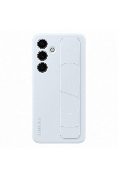 Силиконска футрола за Galaxy S24 со врвка и држач - ледено сина