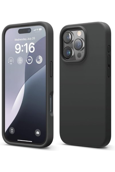 For Apple iPhone 16 Pro Case Velvet Launch Soft Soft Liquid Silicone Camera Protect Cover Black