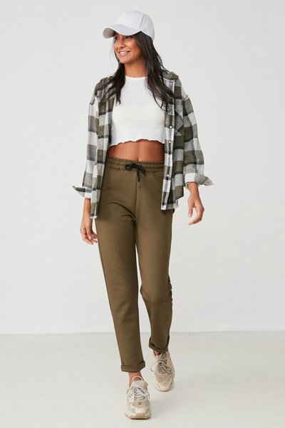 Double Leg Sweatpants 807 Khaki