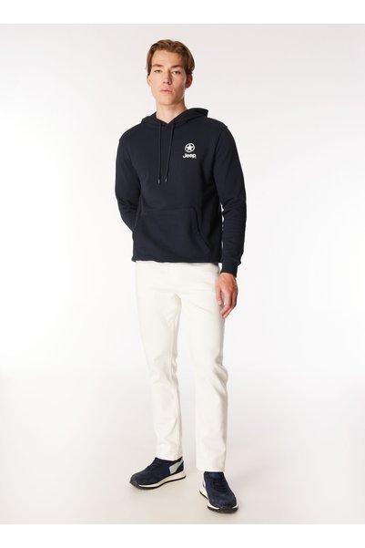 Normal Waist Straight Leg Slim Fit Ecru Men's Trousers J4Wm-Pnt7310