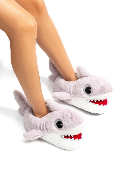 Jawy Women, Waiter Size Animal Slippers Gray 36/41