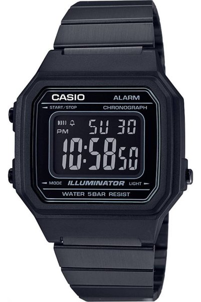 B650wb-1bdf Retro Black Digital Wristwatch