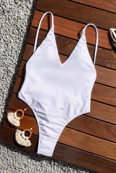 V-Neck Low-Cut Brazilian Cut Swimsuit