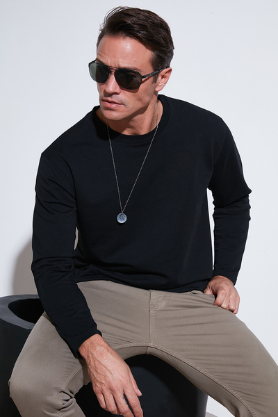Stretch Cotton Regular Fit Crew Neck Sweat Men's Sweat 5905725