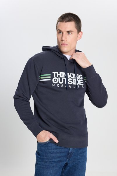 Regular Fit Regular Cut Hooded Anthracite Sweatshirt with Fleece Inside