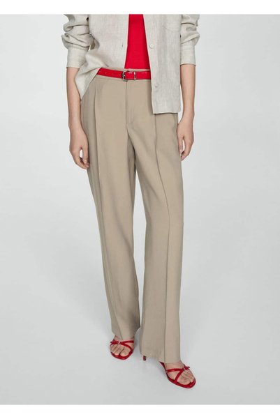 Pleated straight cut pants