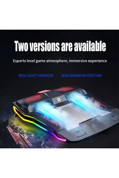 Турбо вентилатор за ладење на лаптоп со RGB LED светло, прилагодлива висина, високи перформанси
