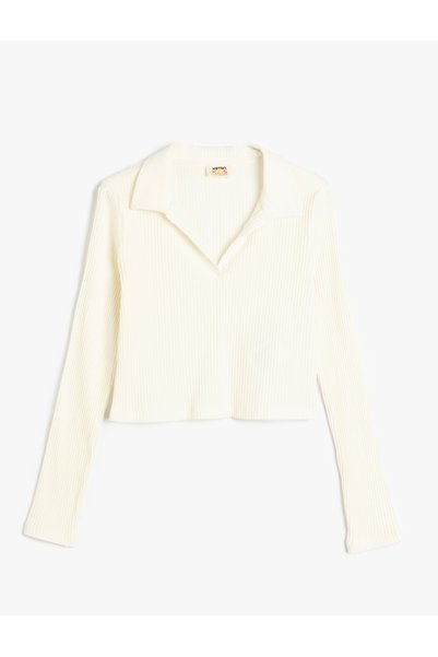 Basic T-Shirt Long Sleeve Polo Neck Ribbed
